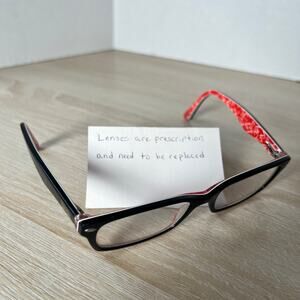 Ray-Ban RB5206 2479 Eyeglasses Red w/ Logo Inside Frames Only 52-18-140